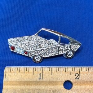 Silver Rhinestone Car Brooch